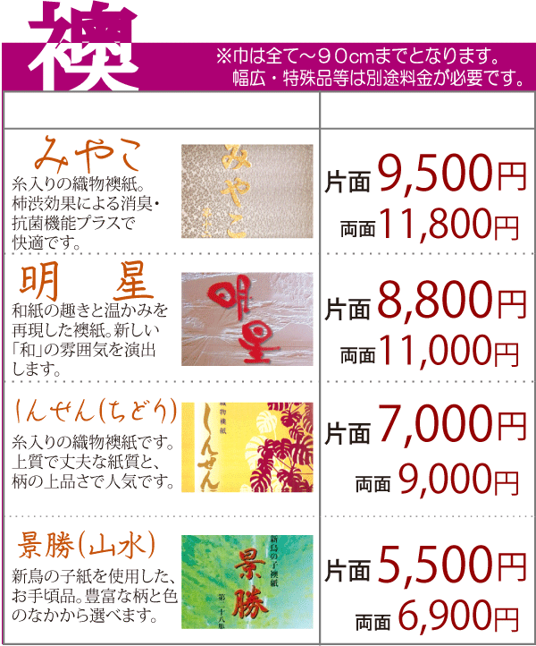 襖の価格